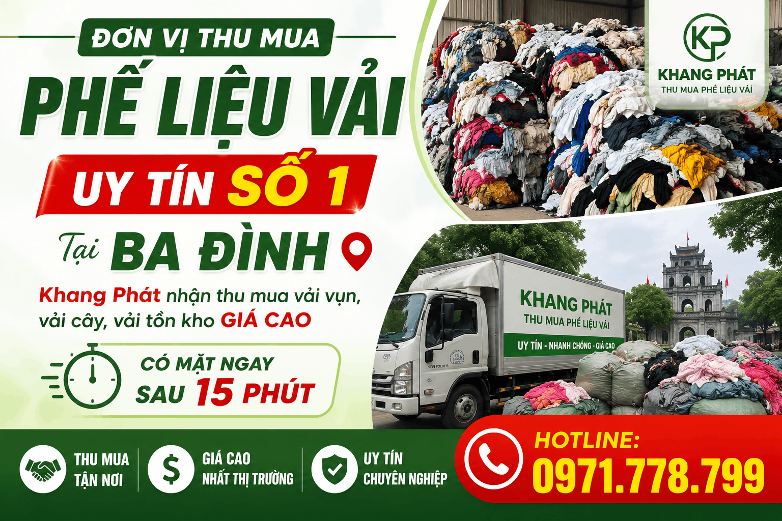 Thu Mua Phế Liệu Vải Tại Ba Đình Giá Cao - Phế Liệu Khang Phát